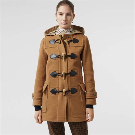 burberry wool blend duffle coat camel|Burberry camel duffle coat.